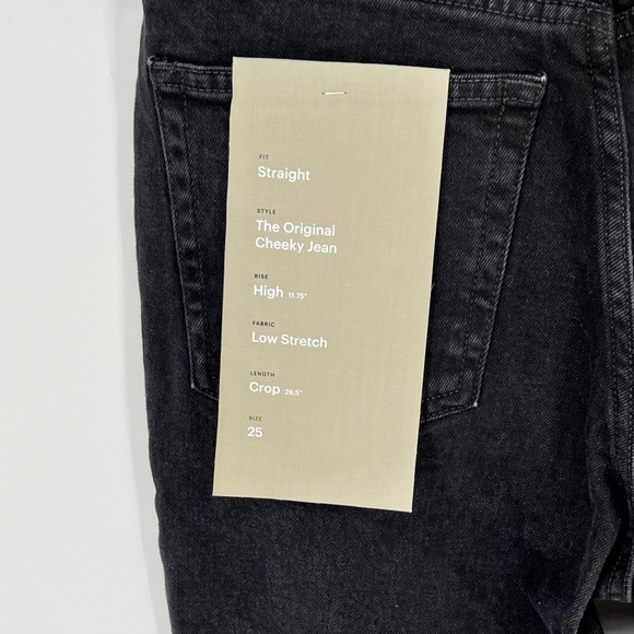 Everlane Women's Original Cheeky Jean Size 25 Black Straight Leg High Rise Crop - Picture 9 of 16